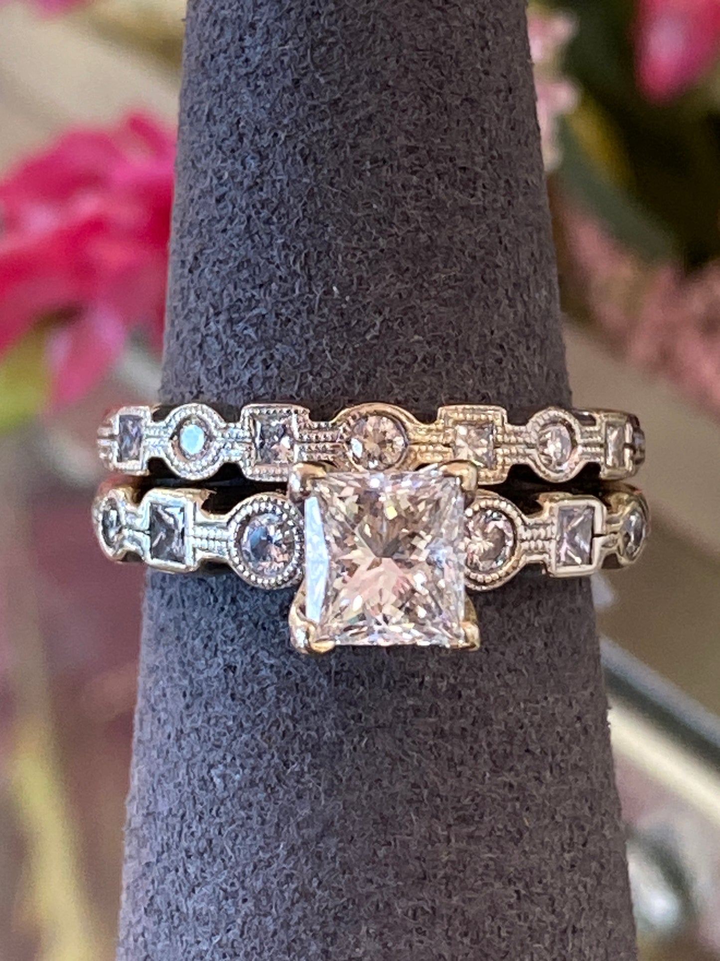 14k White Gold Diamond Wedding Set