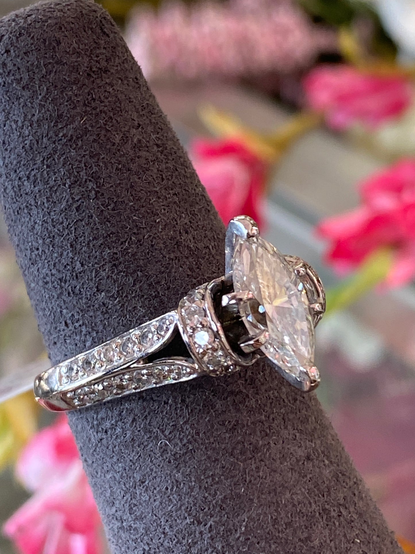 14k White Gold Engagement Ring