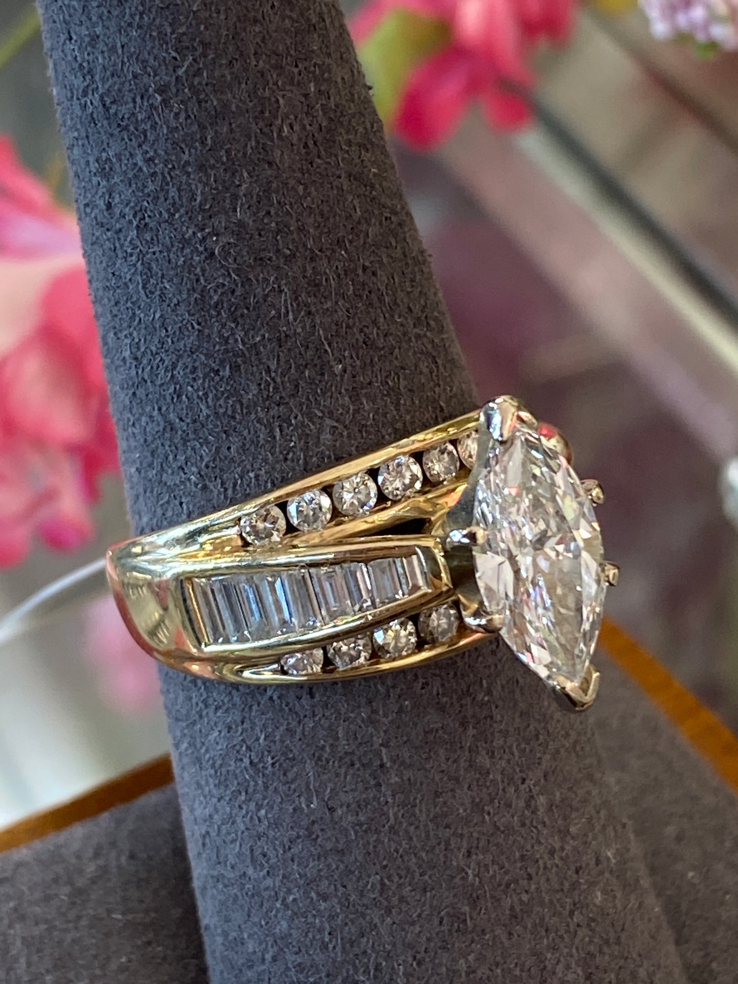 14k Yellow Gold Diamond Engagement Ring