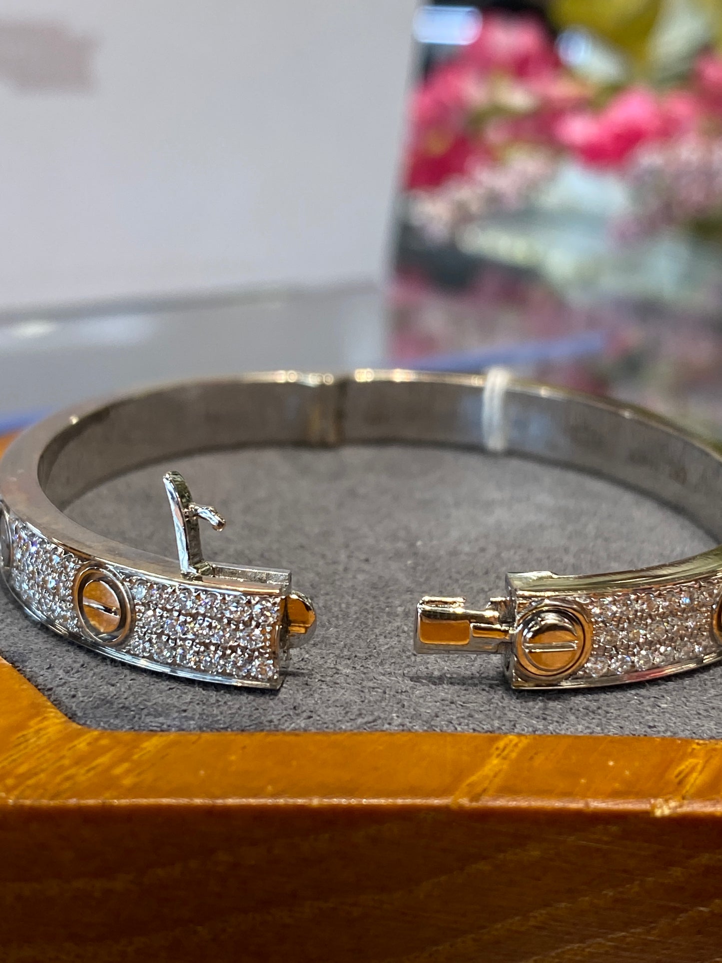 18k White Gold Cartier Love Bracelet With Diamonds