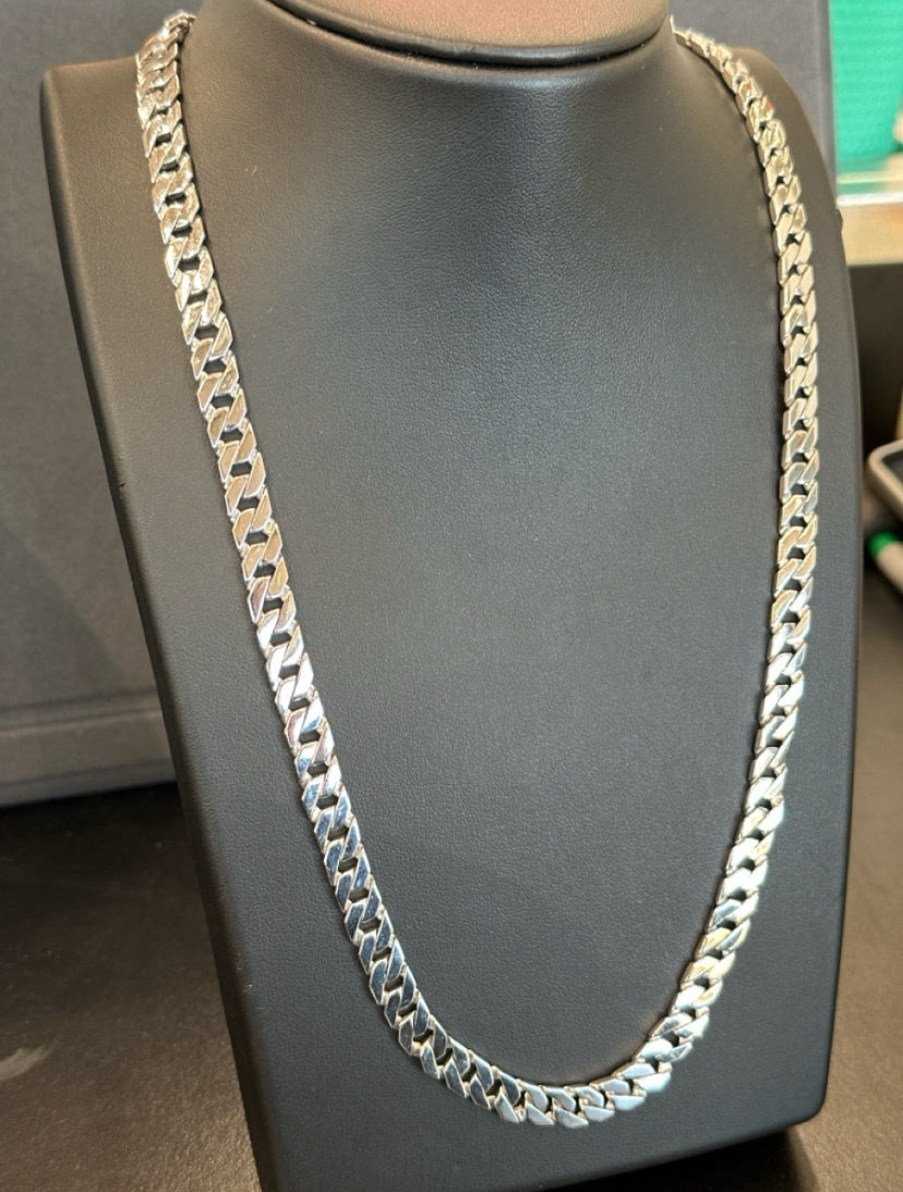14k White Gold Cuban Chain