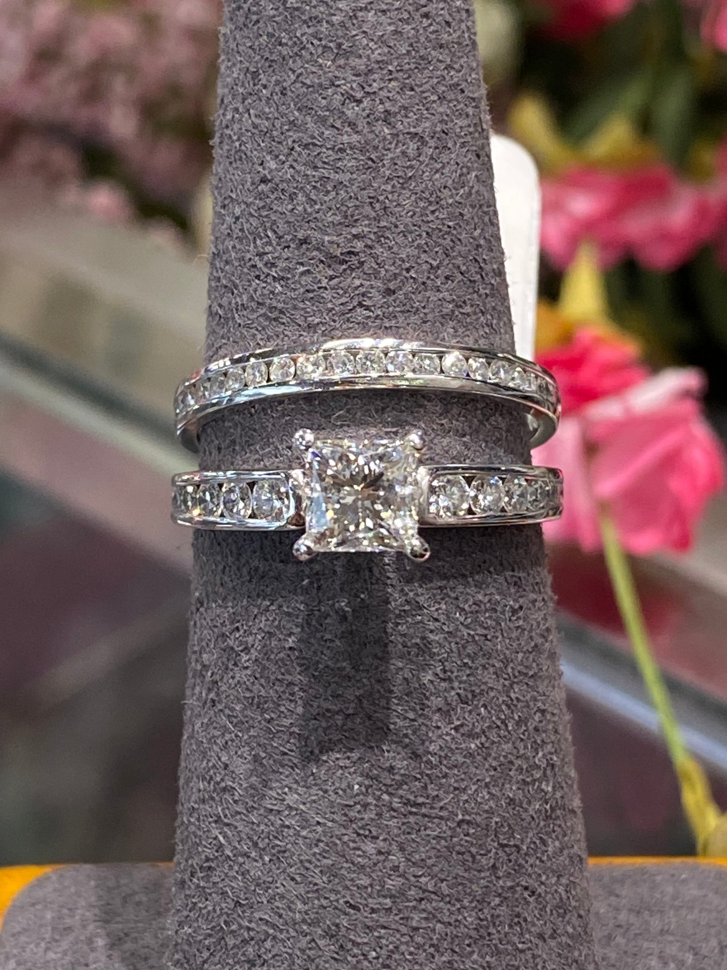 14k White Gold Diamond Wedding Set