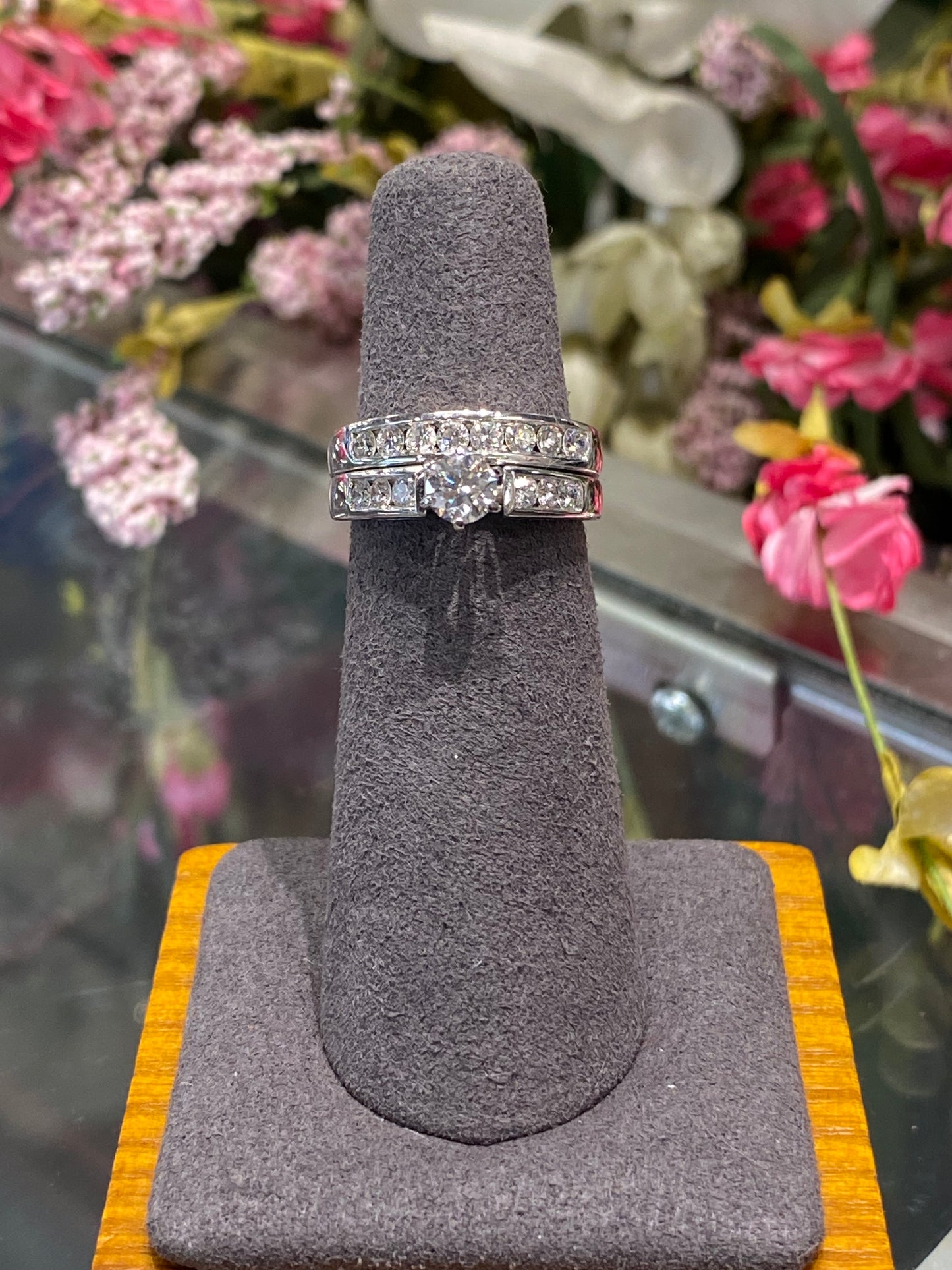 14k White Gold Diamond Wedding Set
