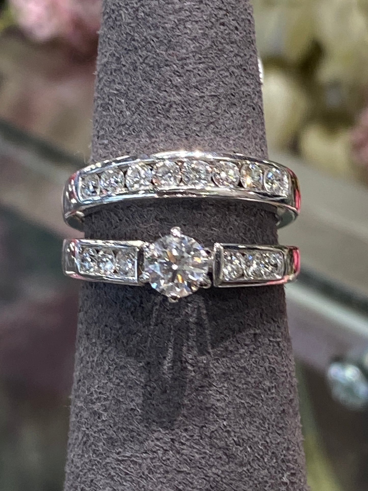 14k White Gold Diamond Wedding Set