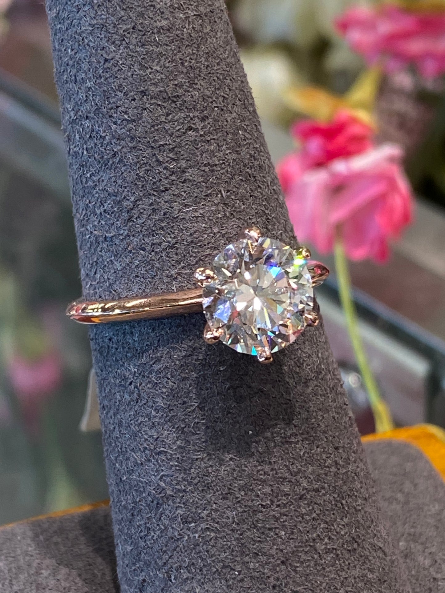 14k Rose Gold Lab Diamond Engagement Ring