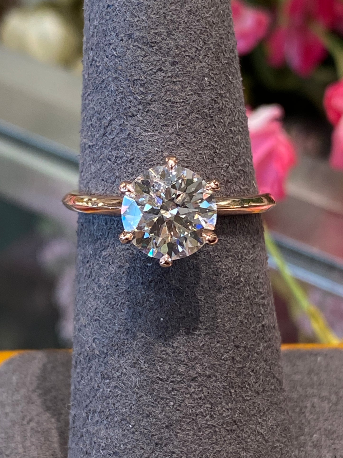14k Rose Gold Lab Diamond Engagement Ring