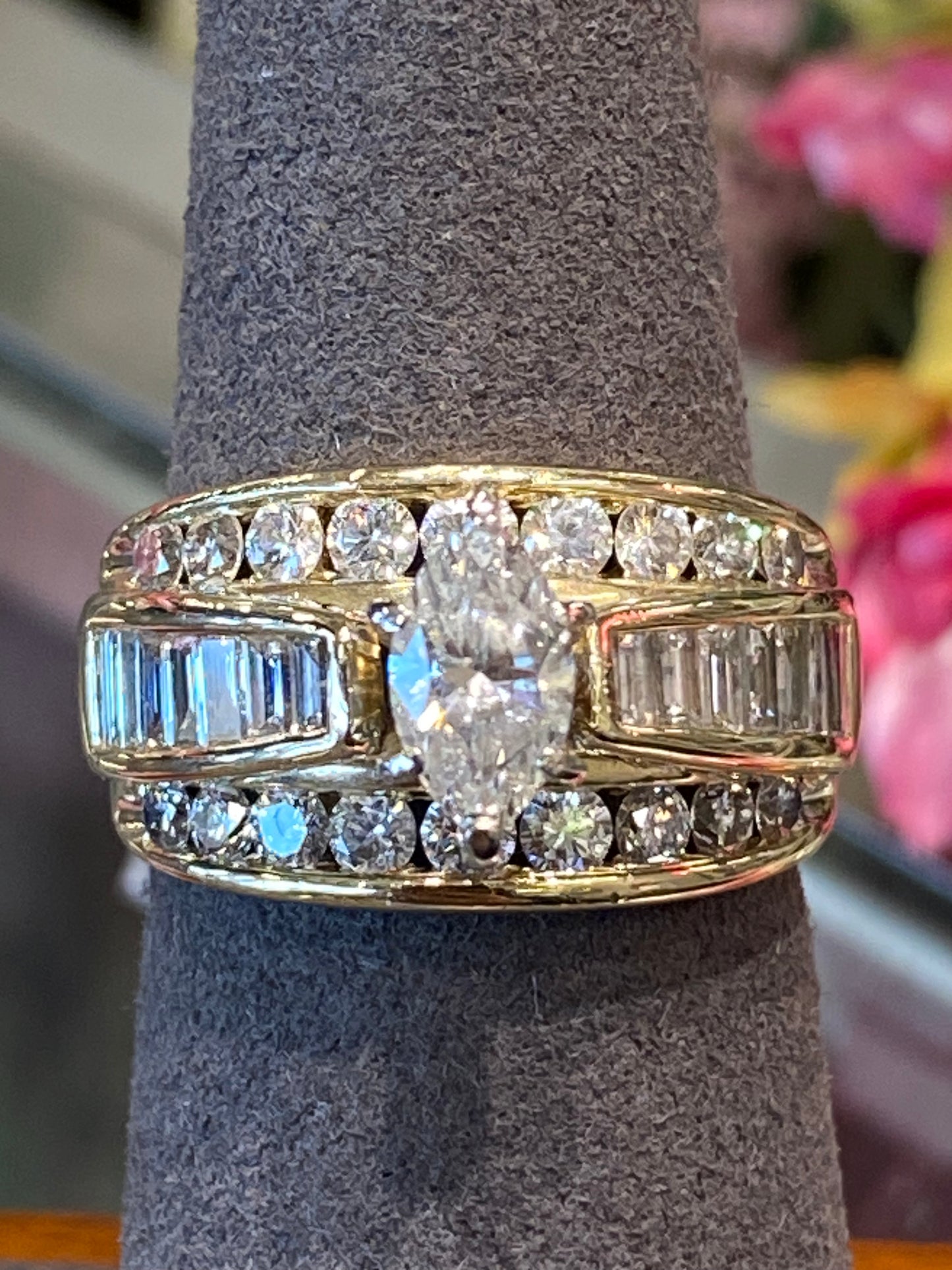 14k Yellow Gold Diamond Engagement Ring