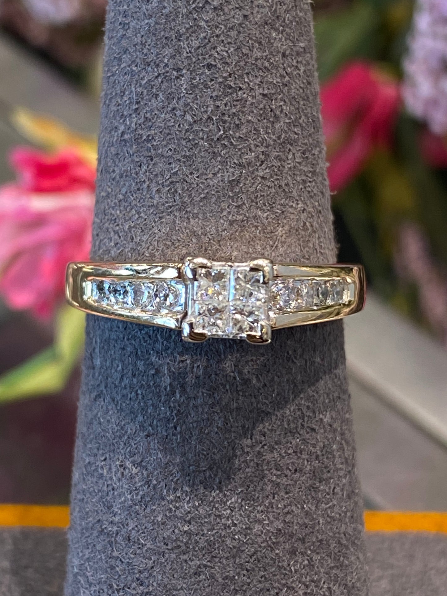 14k Yellow Gold Diamond Engagement Ring