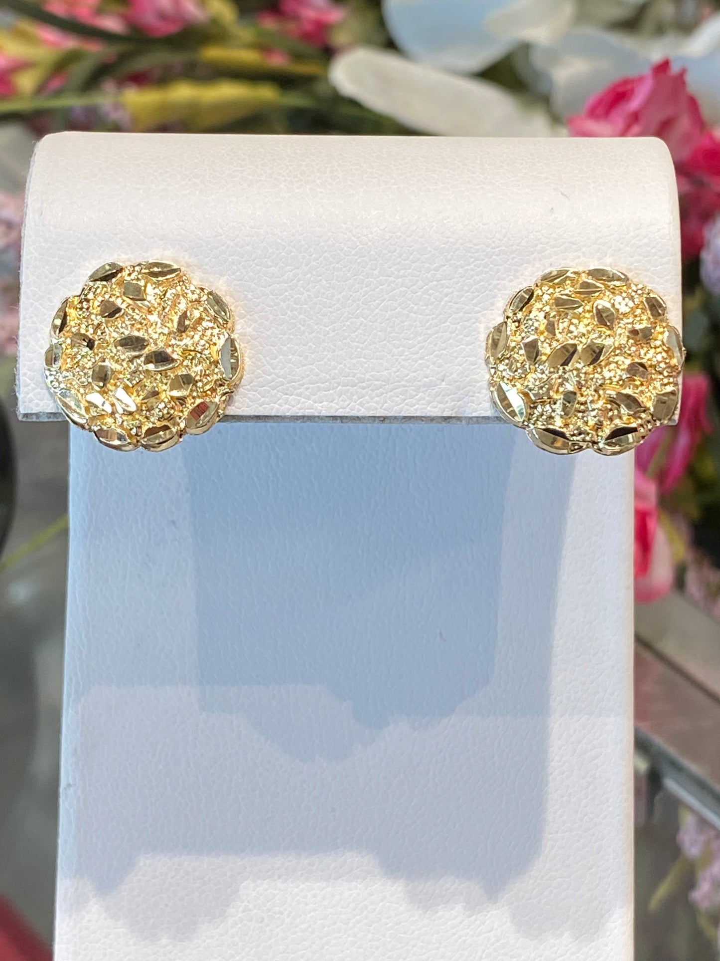 10k Yellow Gold Nugget Earrings