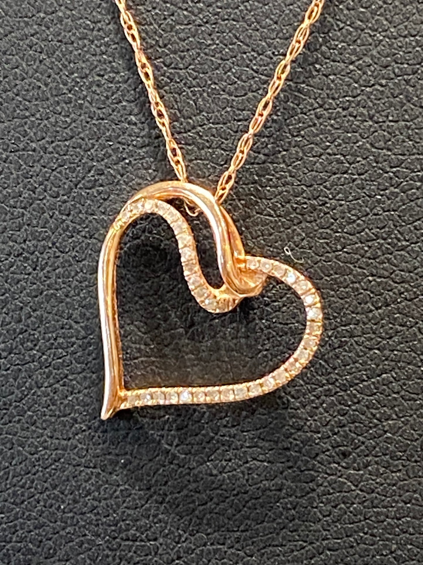 14k Rose Gold Heart Chain