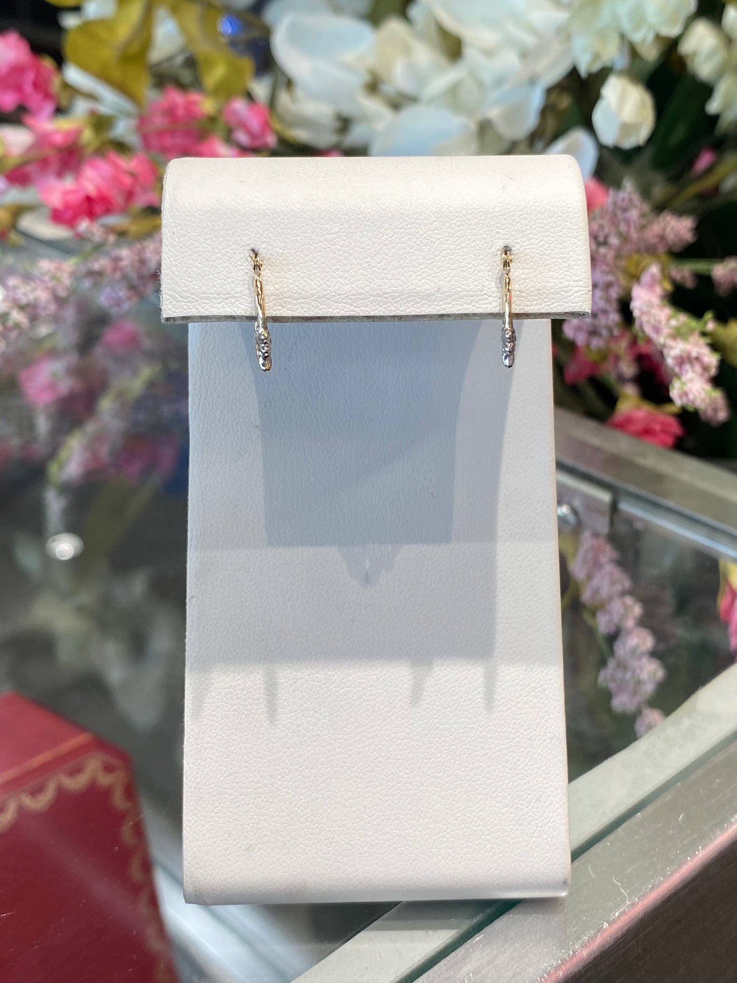 14k Two Tone Hoop Earring
