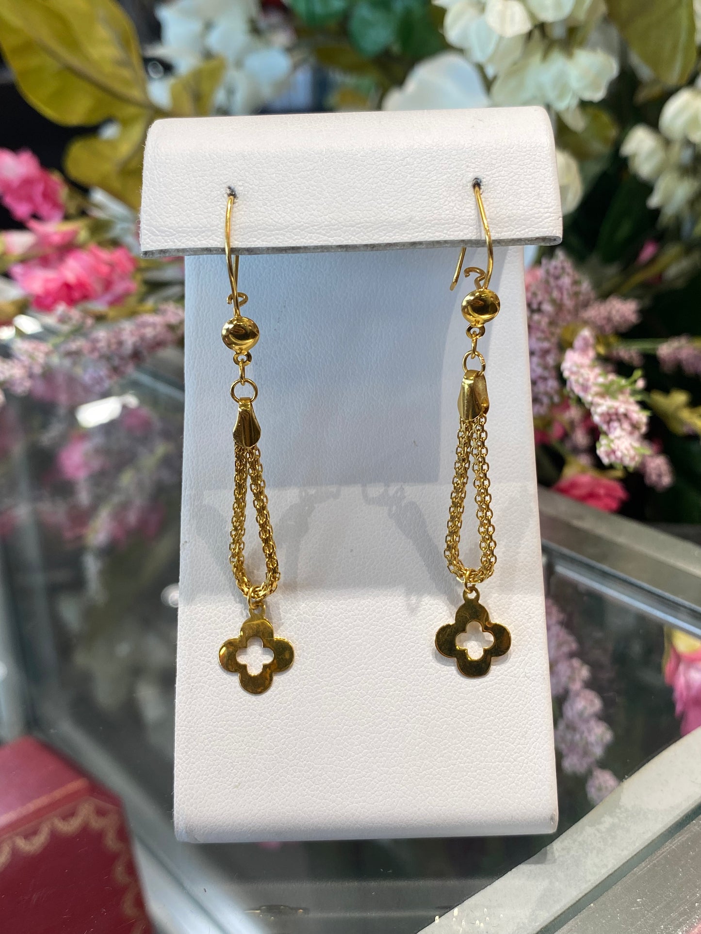 21k Yellow Hanging Earrings