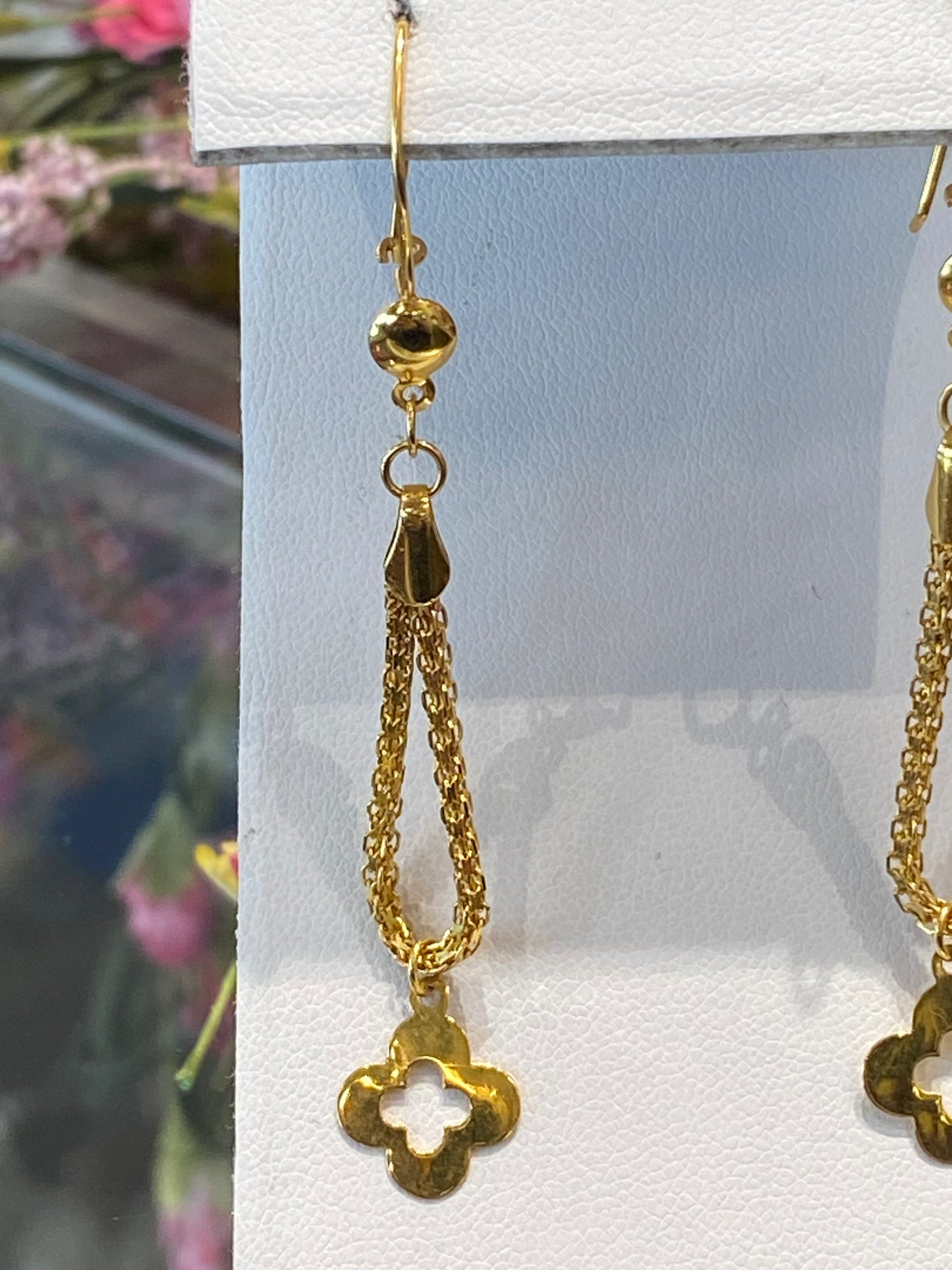 21k Yellow Hanging Earrings