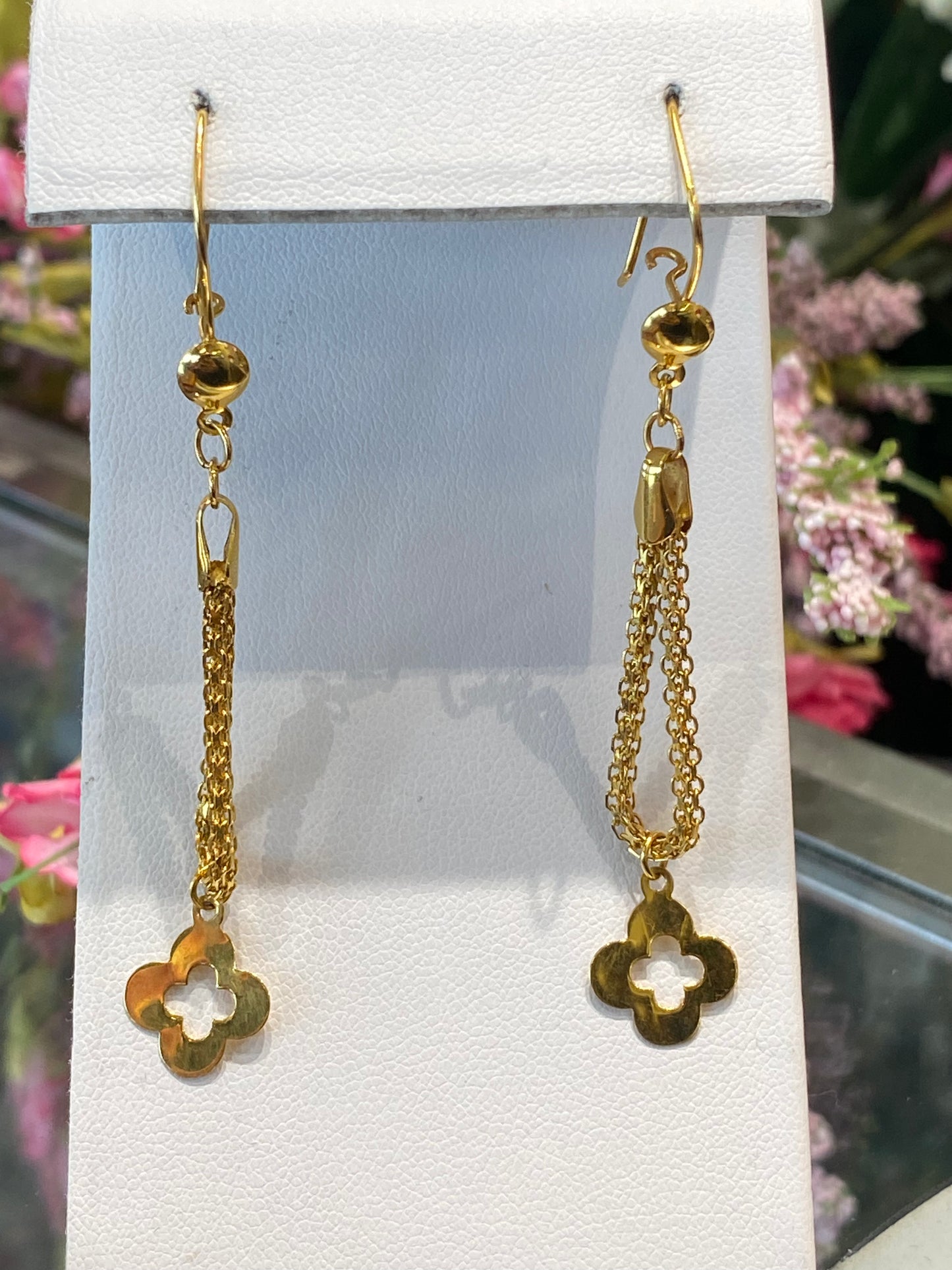 21k Yellow Hanging Earrings