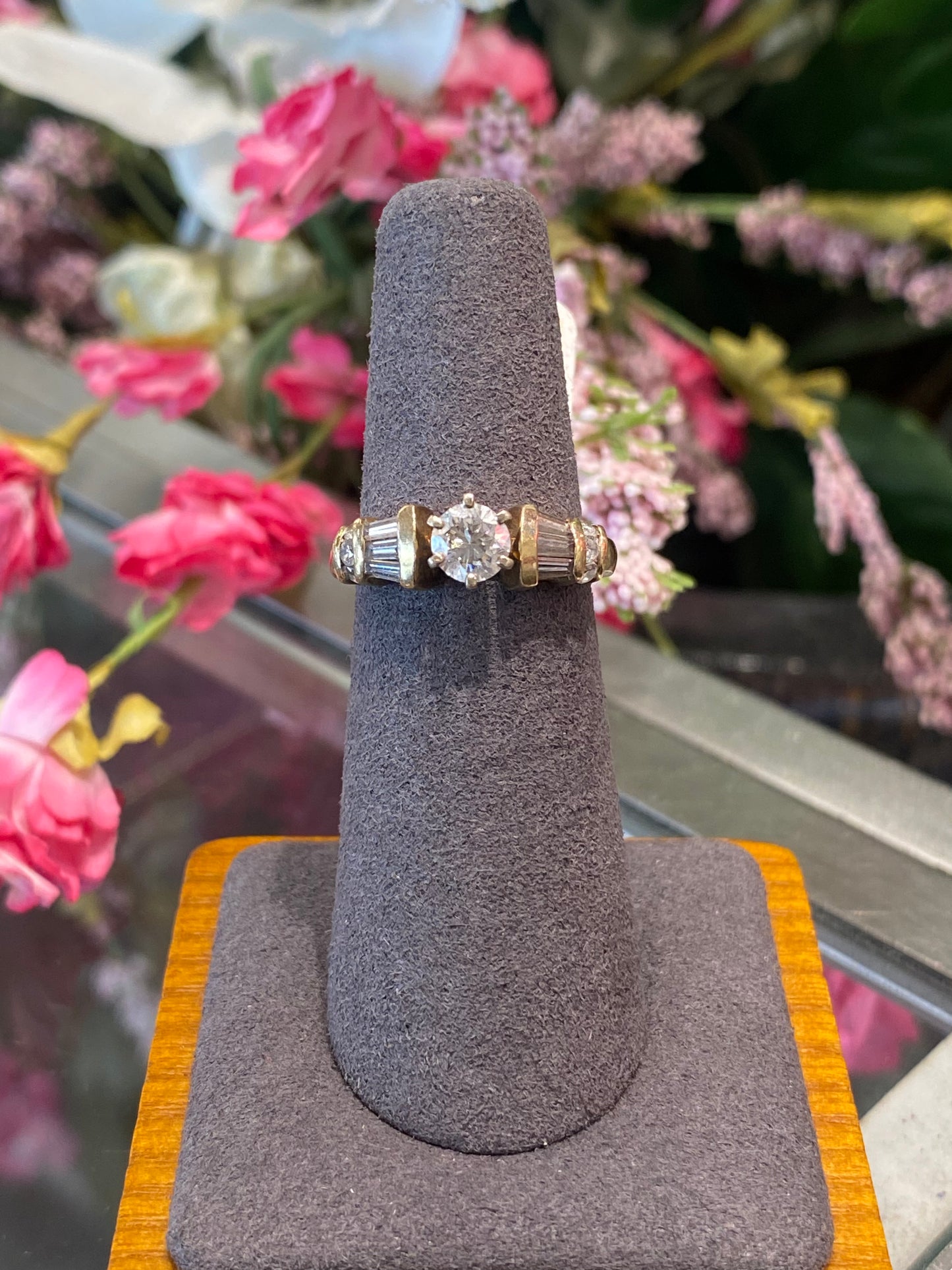14k Yellow Gold Diamond Engagement Ring