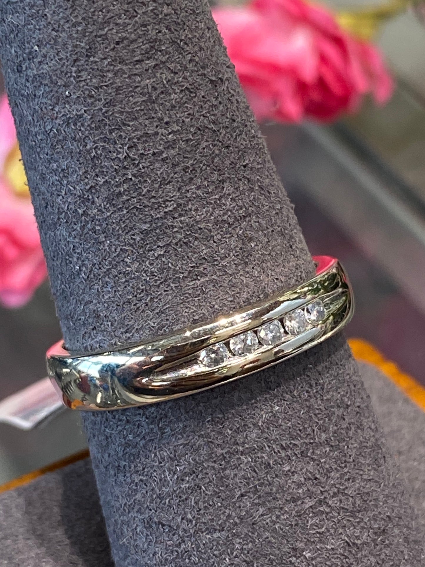 14k White Gold Diamond Band