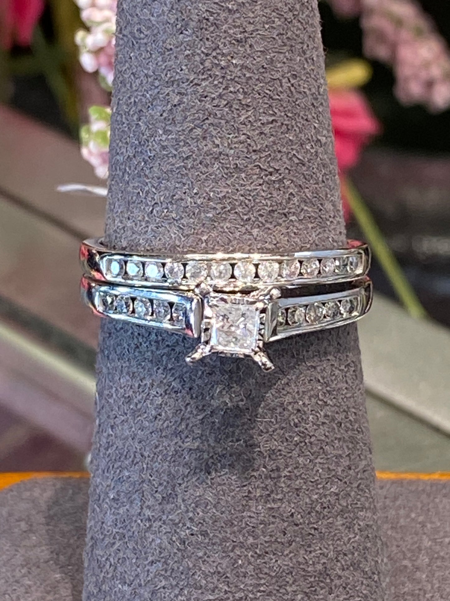 10k White Gold Diamond Wedding Set