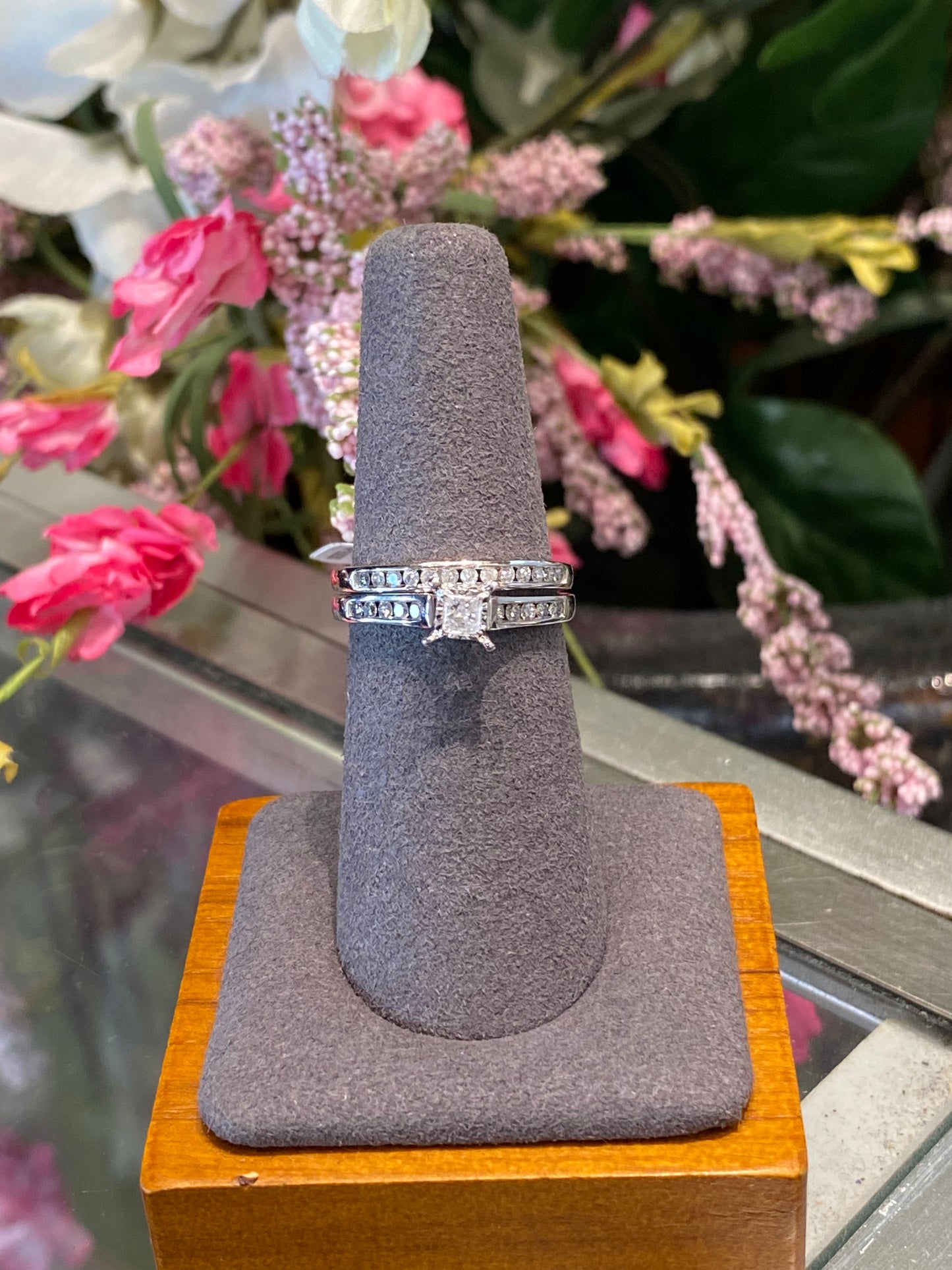 10k White Gold Diamond Wedding Set