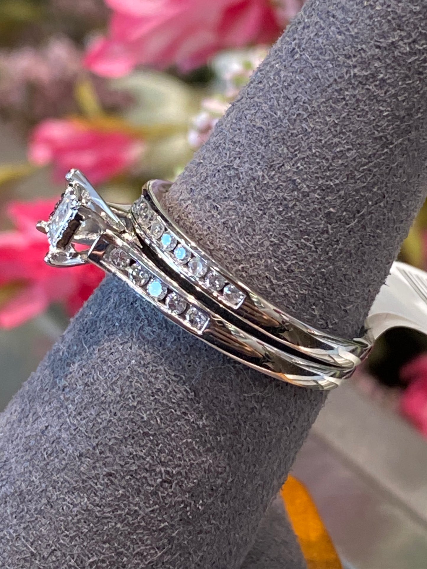 10k White Gold Diamond Wedding Set