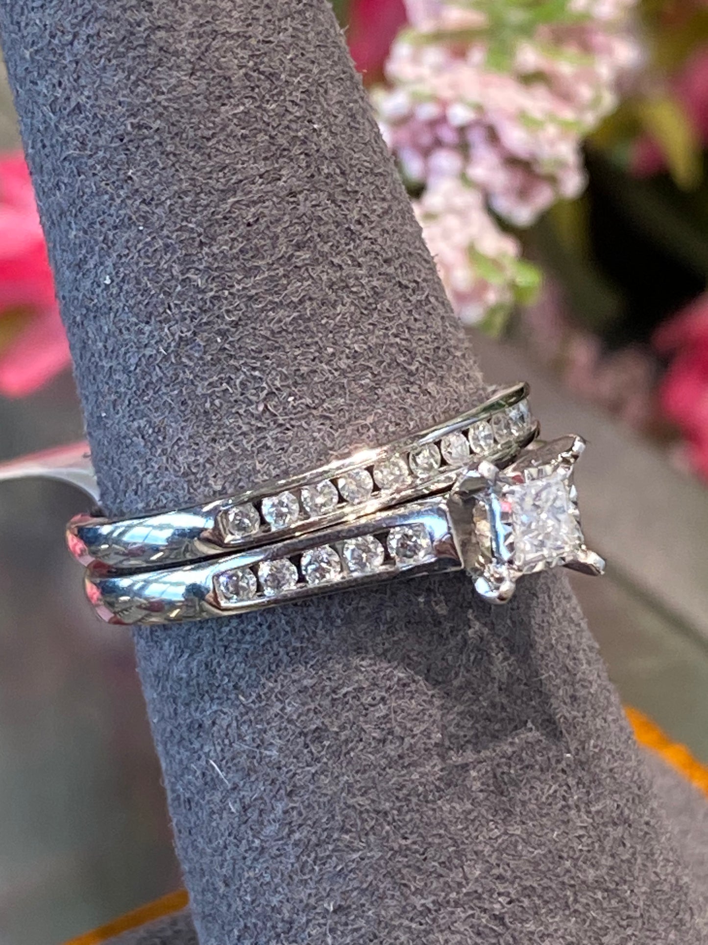10k White Gold Diamond Wedding Set