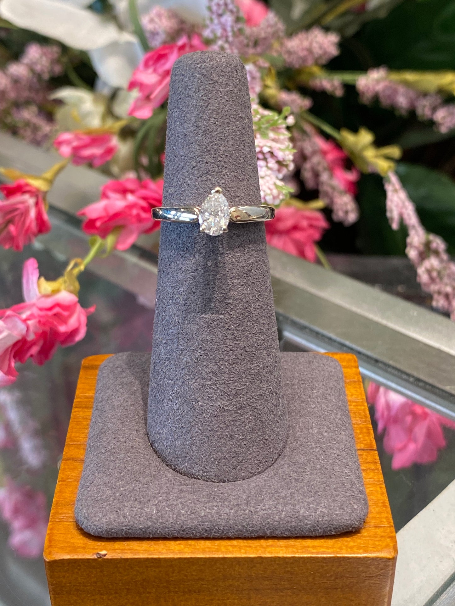 14k White Gold Engagement Ring