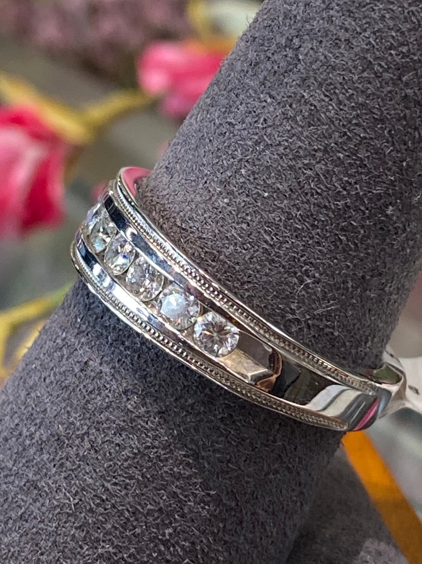 14k White Gold Diamond Band