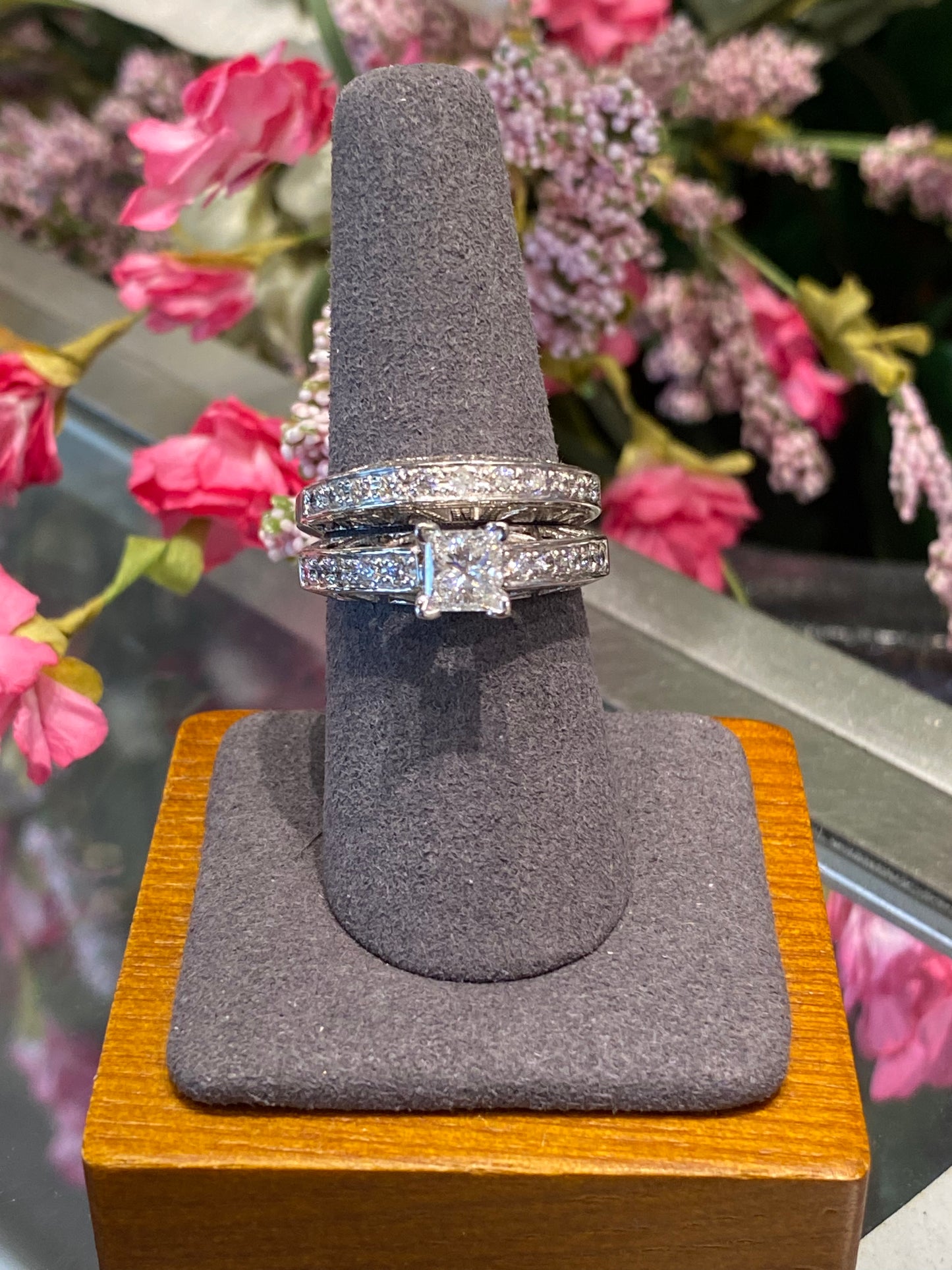 14k White Gold Diamond Wedding Set