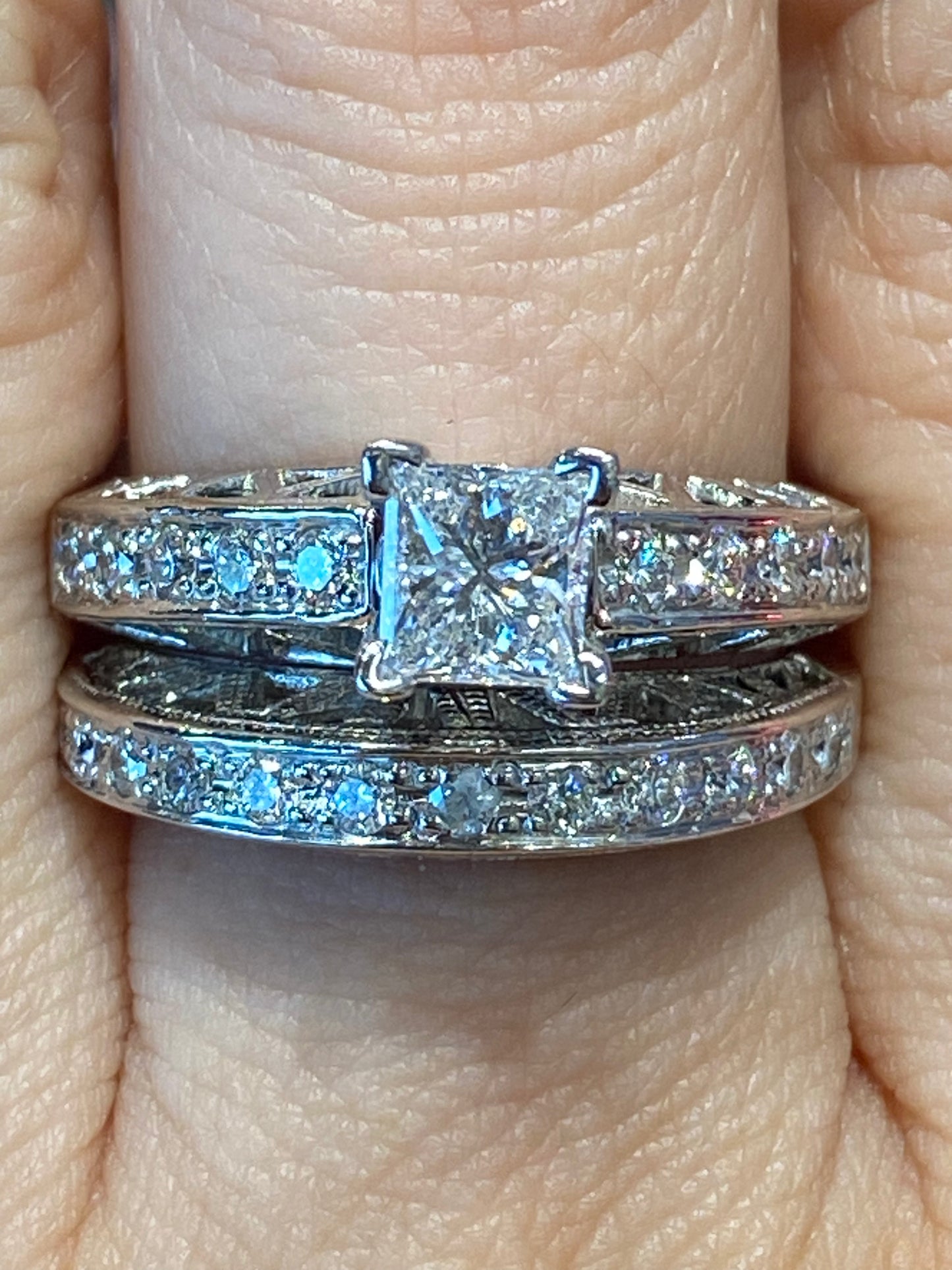 14k White Gold Diamond Wedding Set