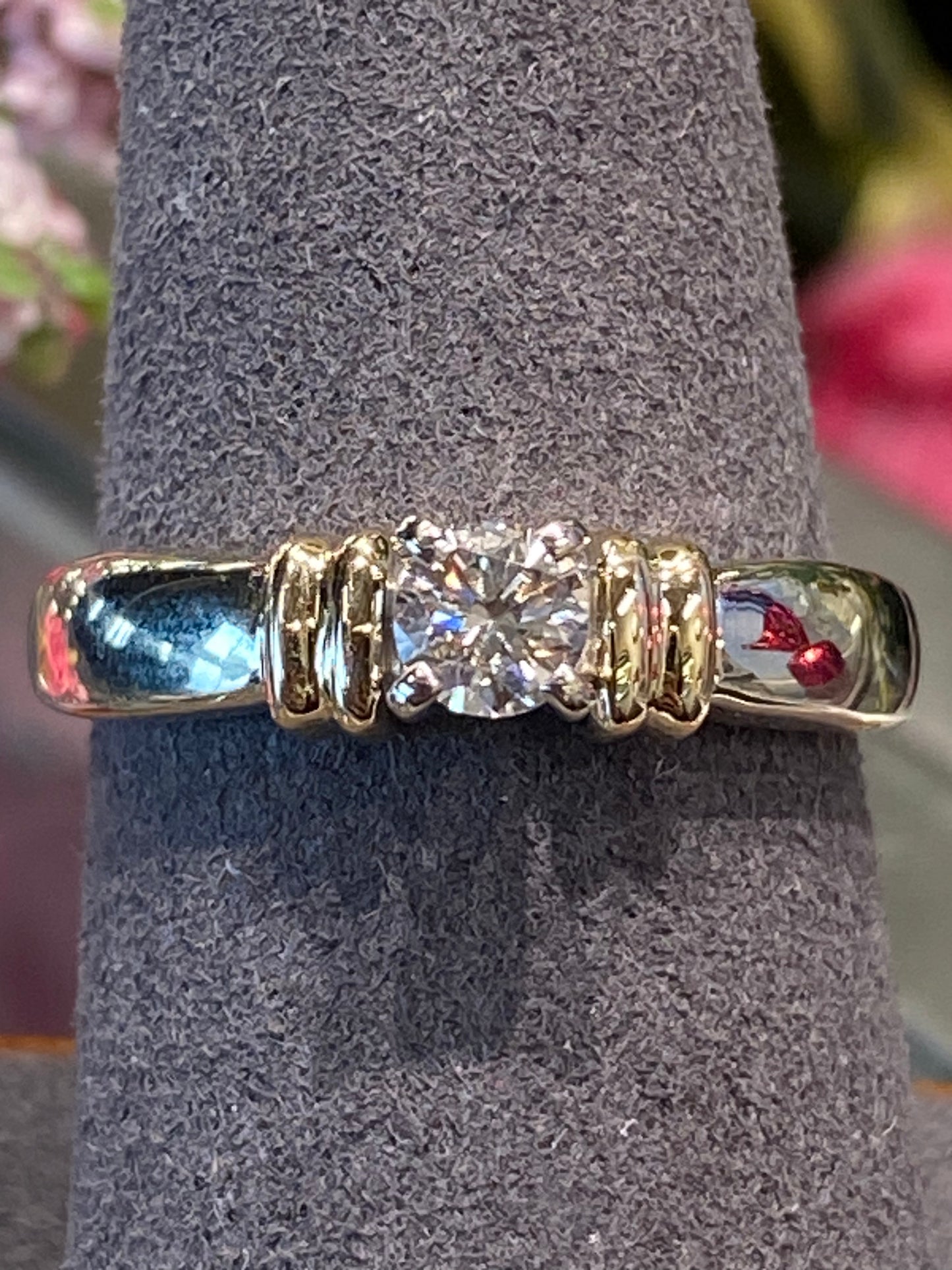 14k Two Tone Diamond Engagement Ring