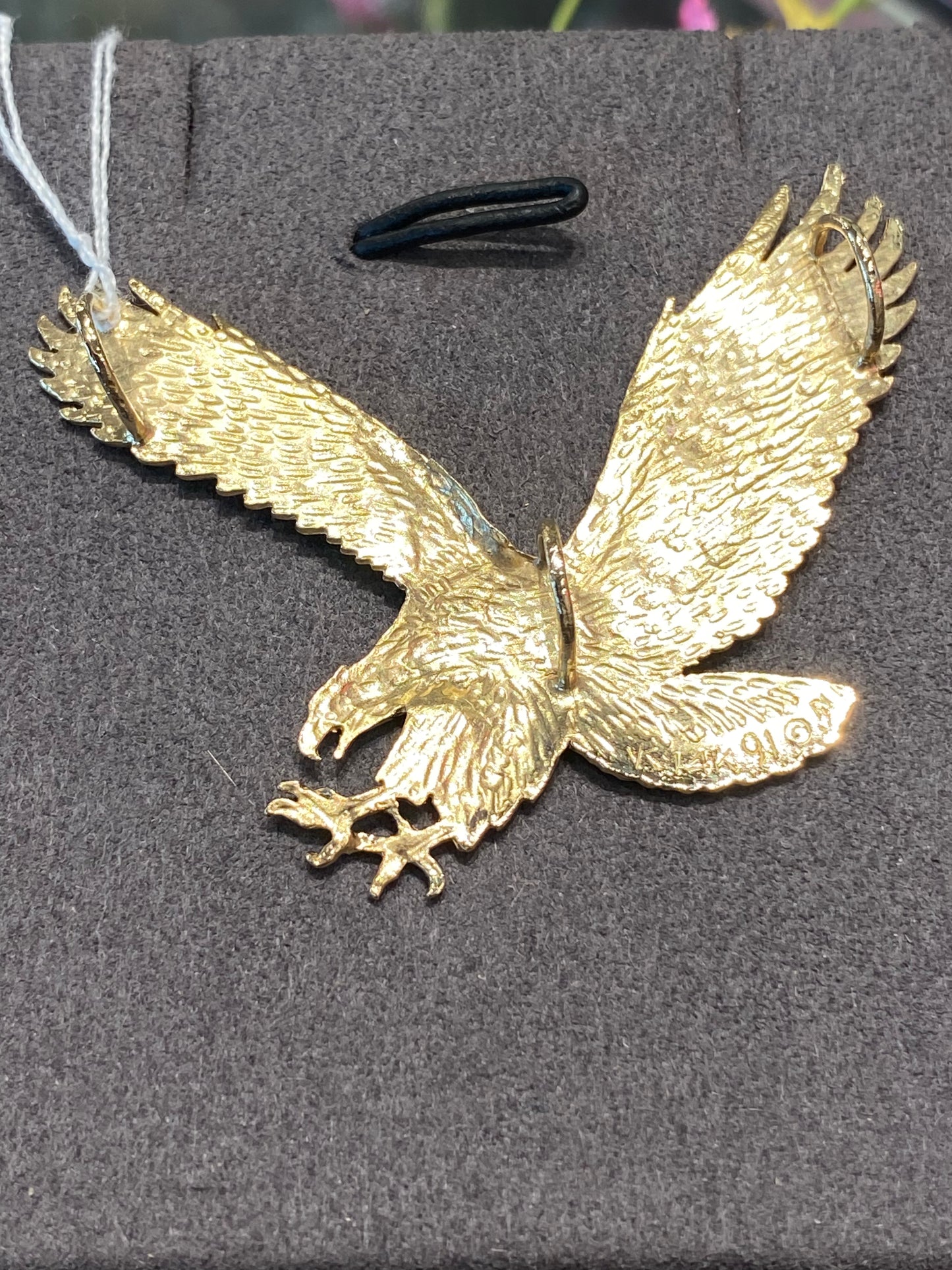 14k Yellow Hold Eagle Pendant
