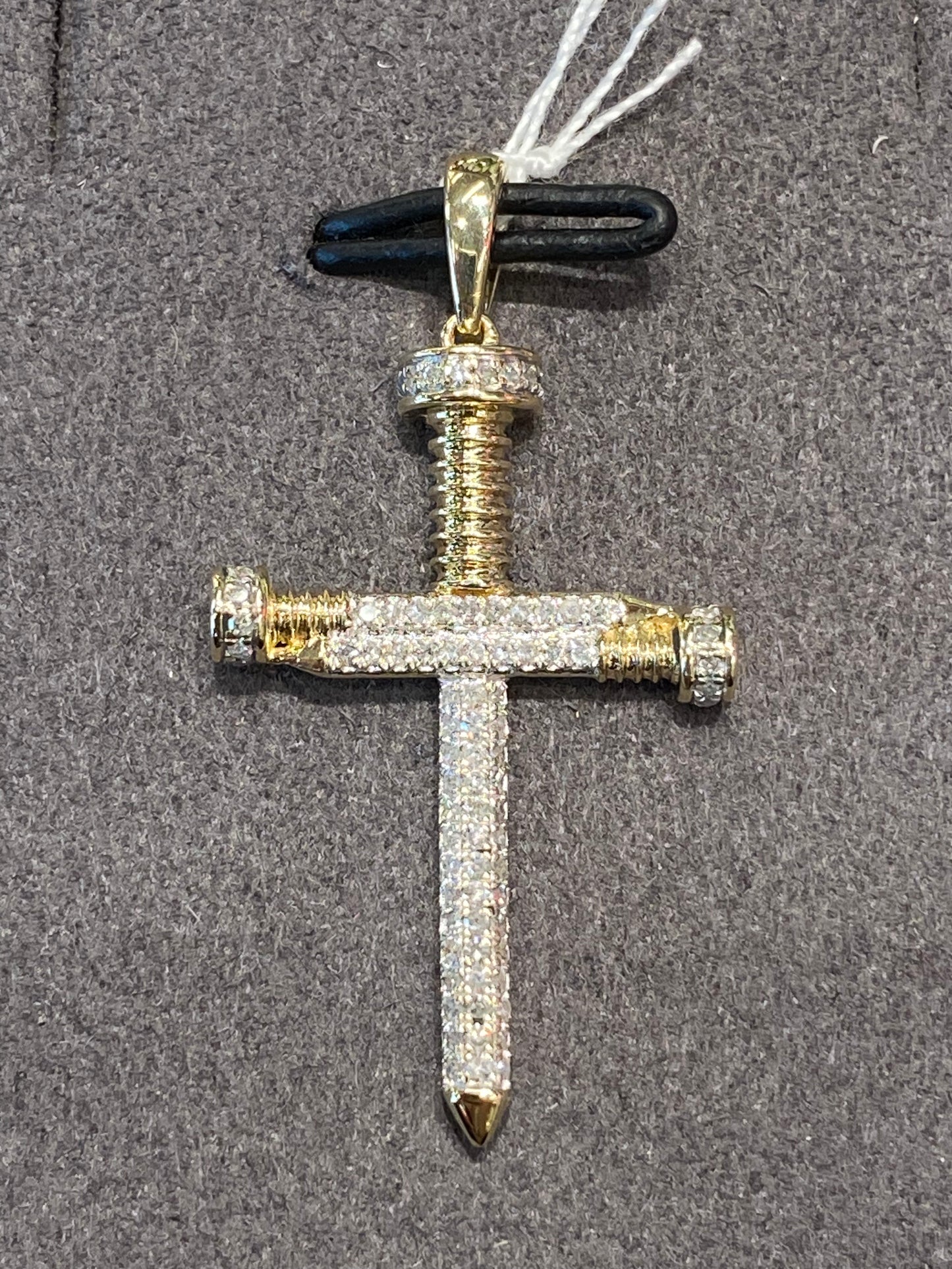 10k Yellow Gold Diamond Cross Pendant