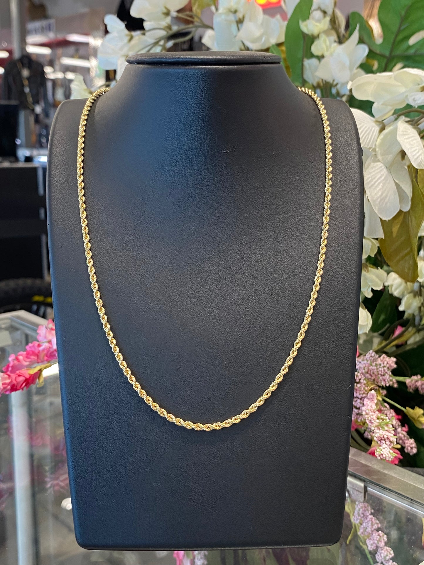 14k Yellow Gold Hollow Rope Chain