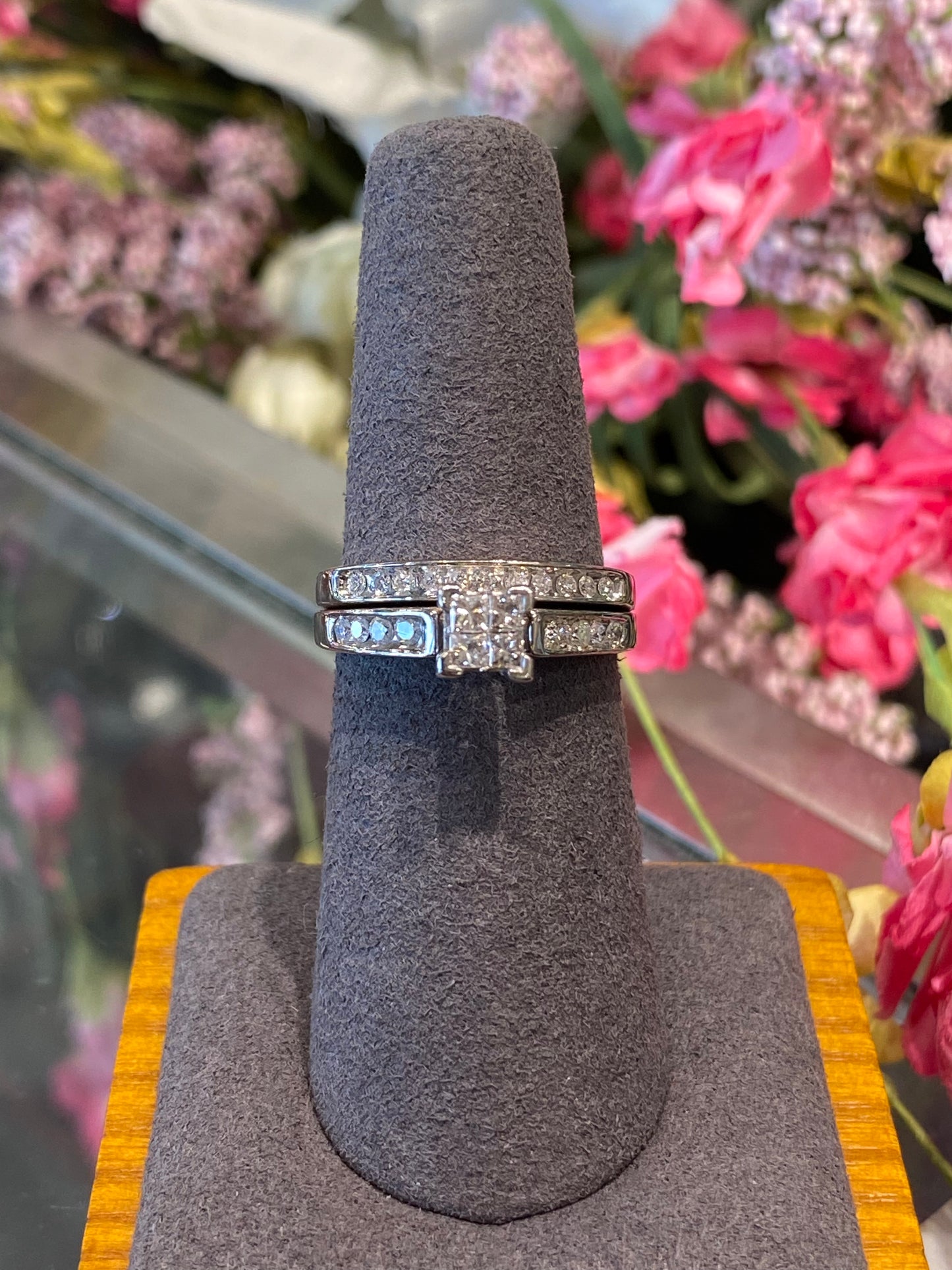 10k White Gold Diamond Wedding Set