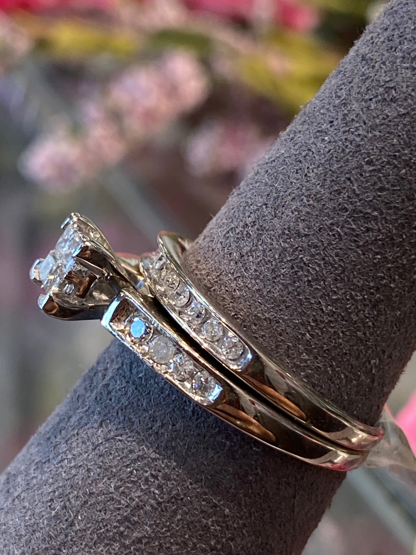 10k White Gold Diamond Wedding Set