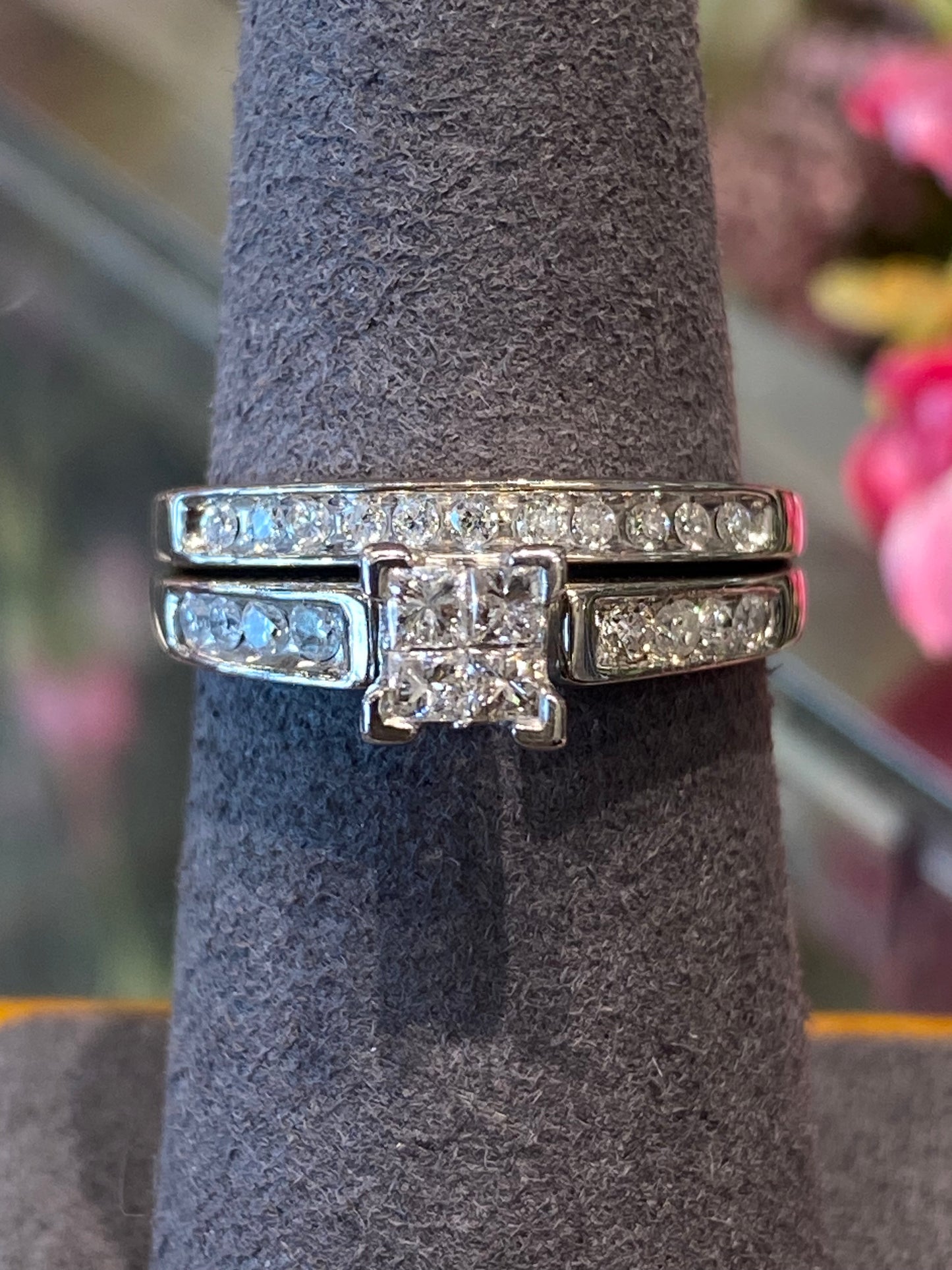 10k White Gold Diamond Wedding Set