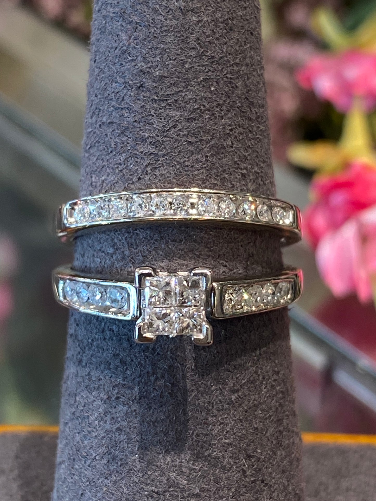 10k White Gold Diamond Wedding Set