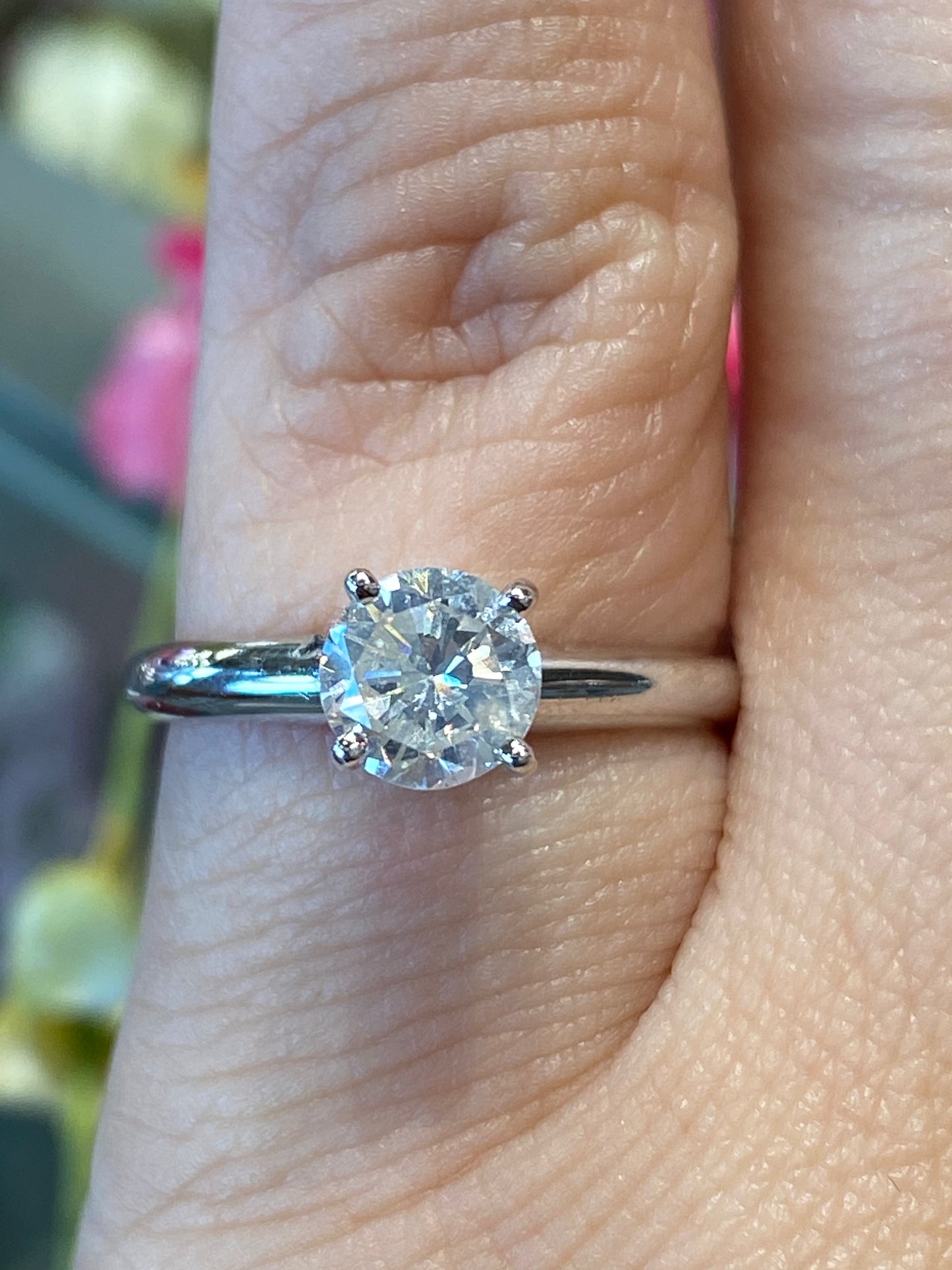14k White Gold Diamond Engagement Ring