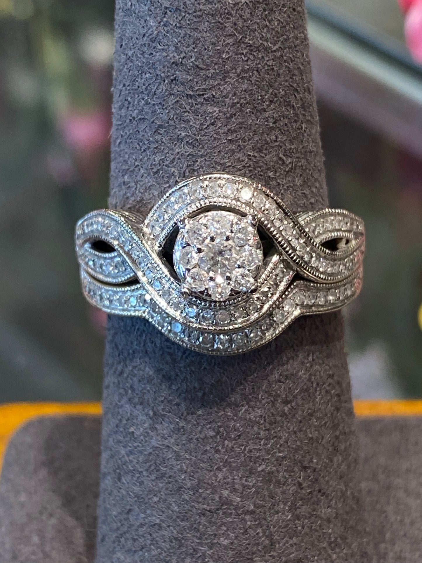 14k White Gold Diamond Wedding Set