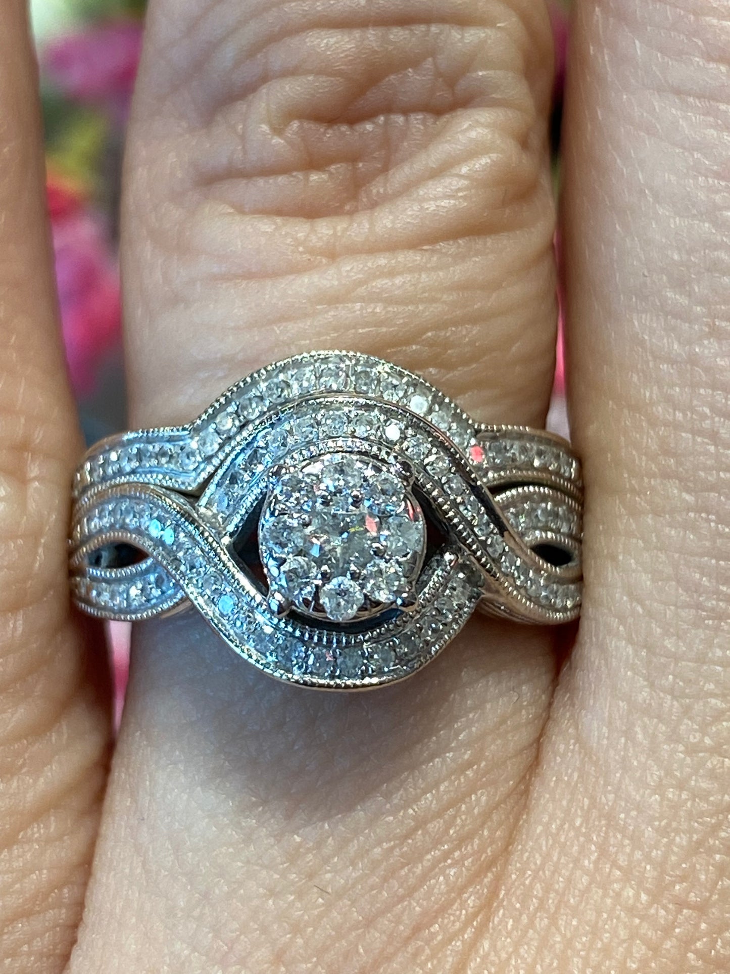 14k White Gold Diamond Wedding Set