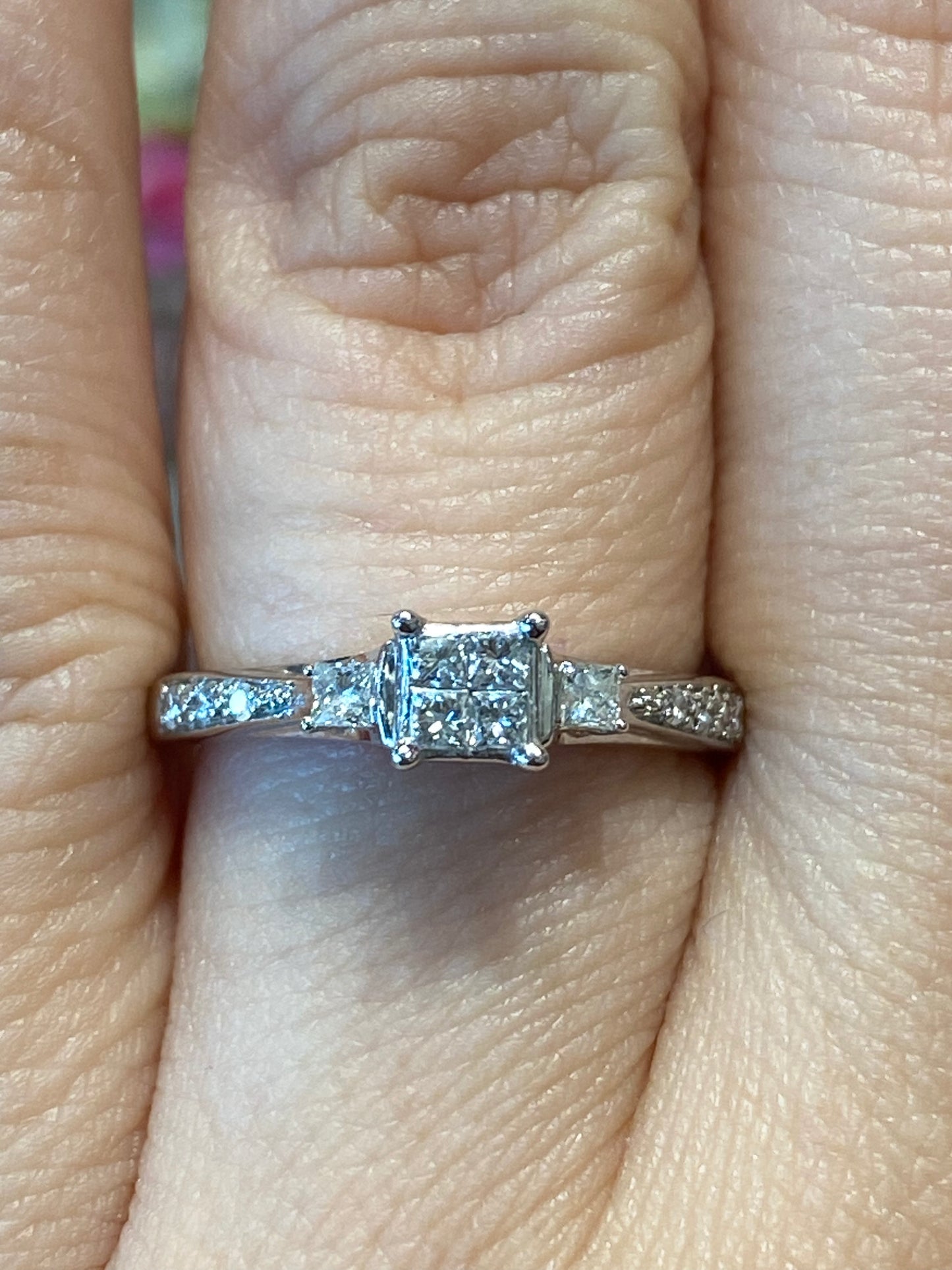 10k White Gold Engagement Ring