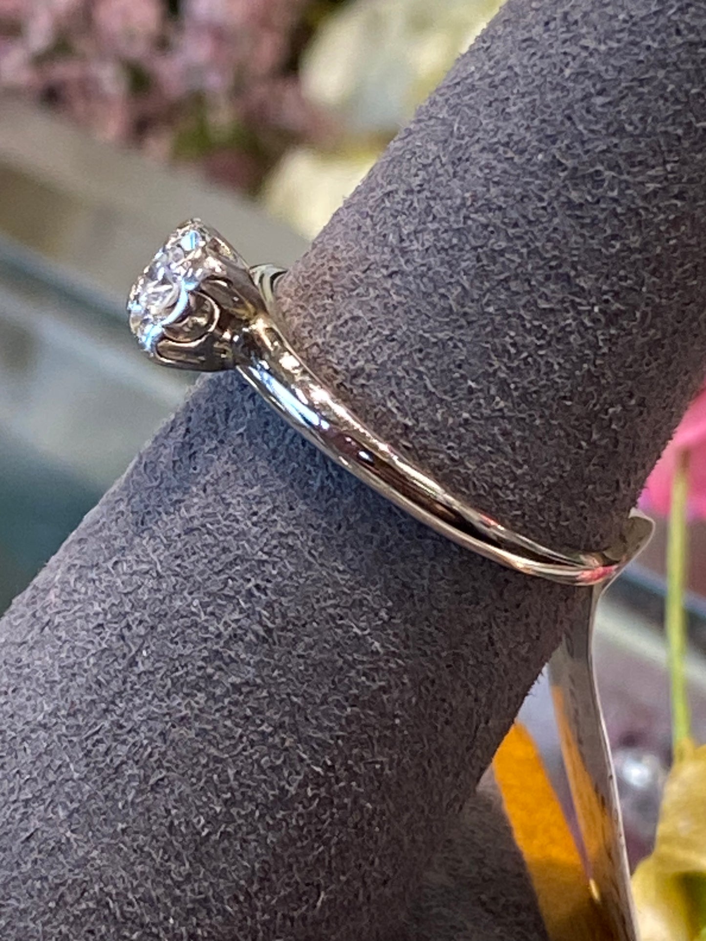 14k White Gold Engagement Ring