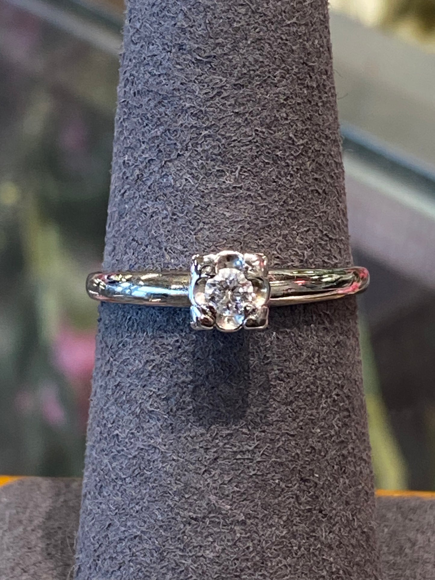14k White Gold Engagement Ring