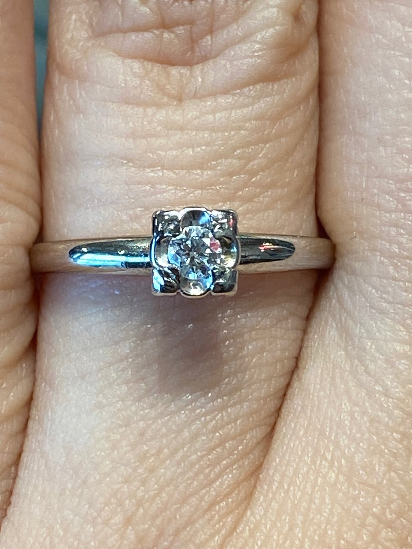 14k White Gold Engagement Ring