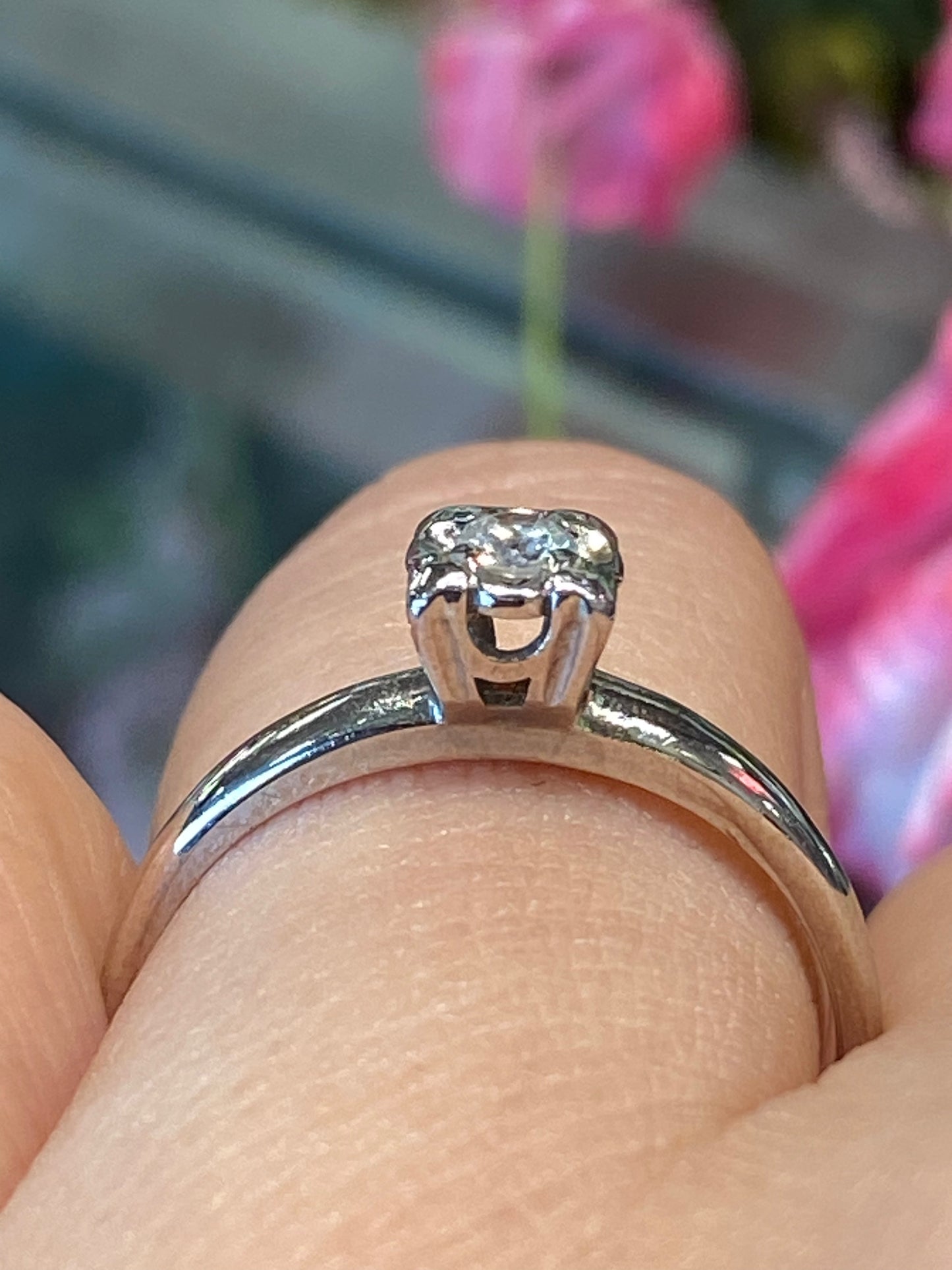 14k White Gold Engagement Ring