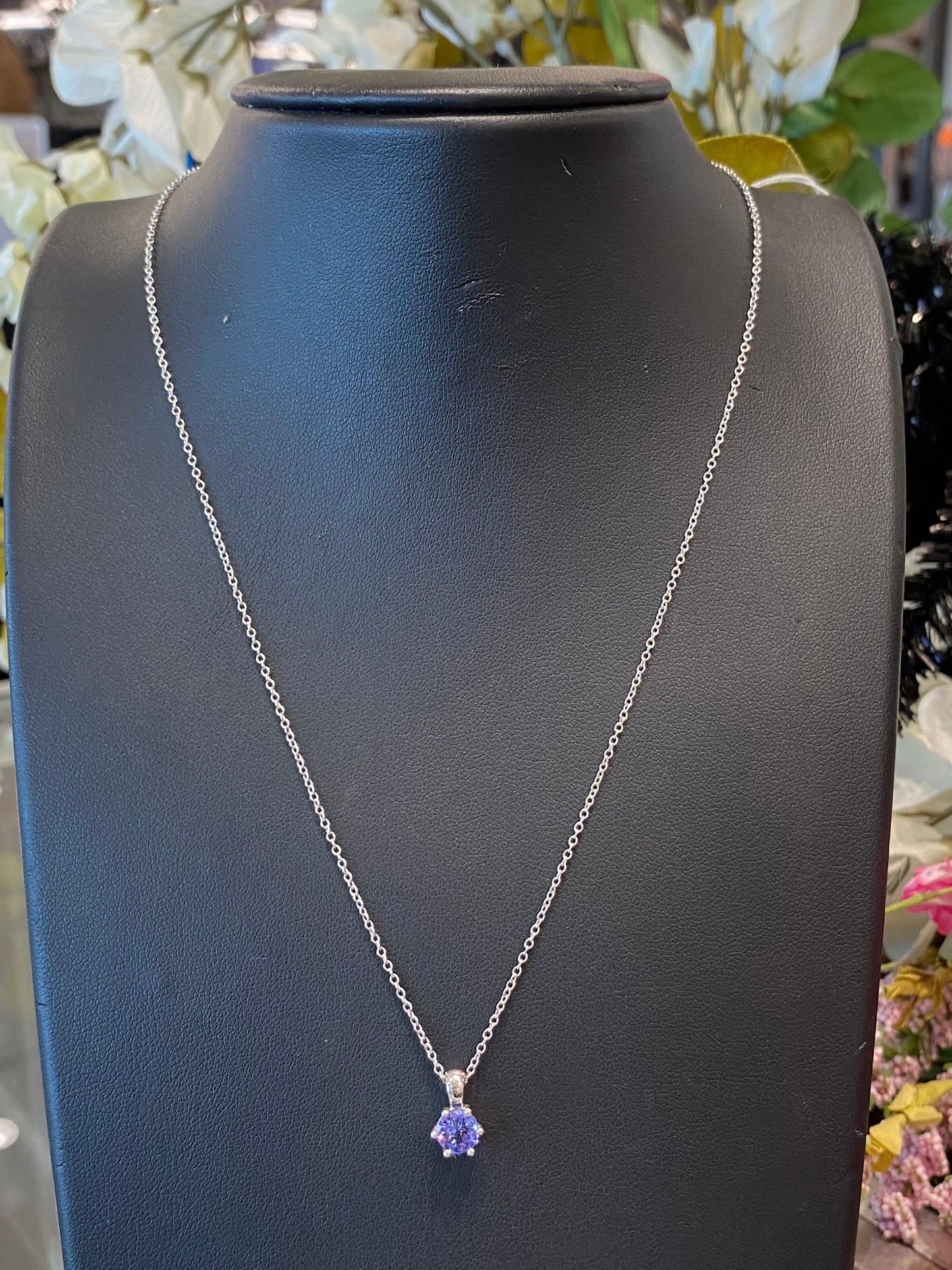 10k White Gold Chain With Pendant