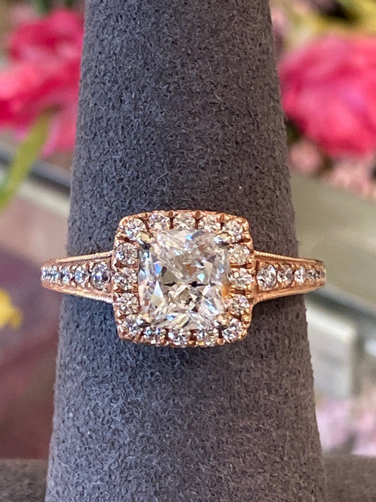 14k Rose Gold Diamond Engagement Ring