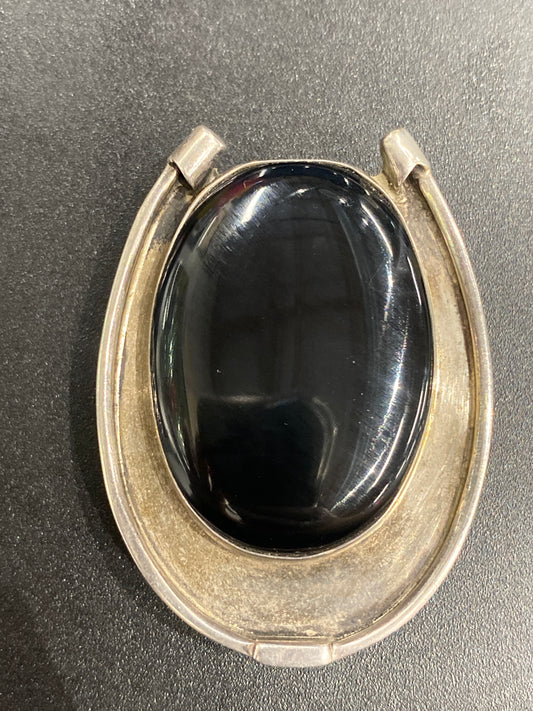 Silver Bolo Slide With Colored Stone