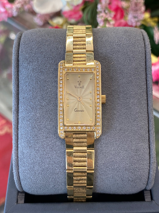 14k Yellow Gold Vicence Ladies Watch