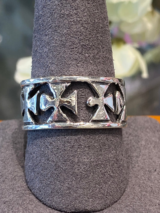 925 Silver Iron Cross Ring