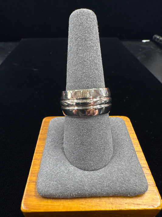 Wide white gold band